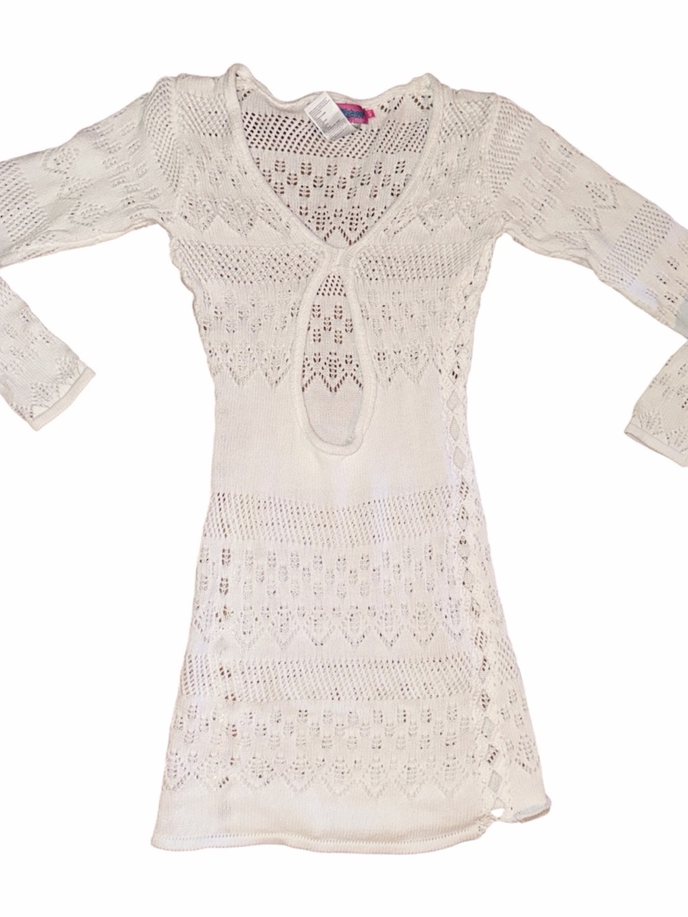NWOT Edikted White Crochet Knit Swim Coverup
